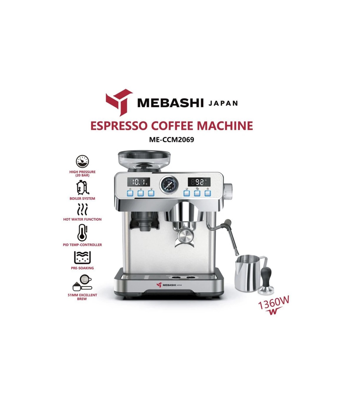 اسپرسوساز مباشی نیمه صنعتی مدل ME-ECM 2069